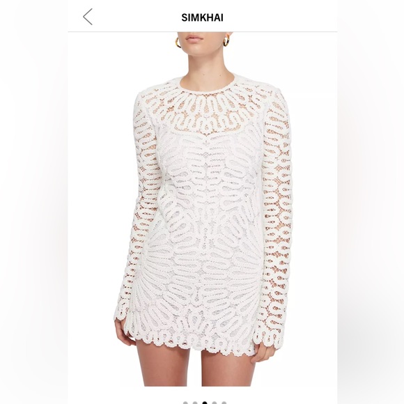 Simkhai McCall Crocheted Long-Sleeve Minidress - Picture 3 of 7
